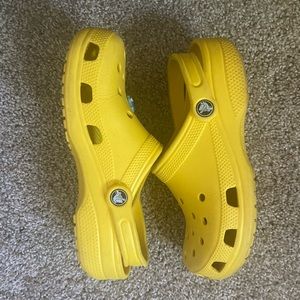 Yellow Crocs, women’s size 8/men’s size 6